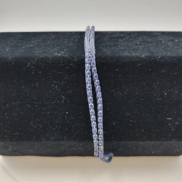 American Eagle Outfitters Women's Bracelet 7" Blue Single Rope Cord Rhinestone - Picture 7 of 7